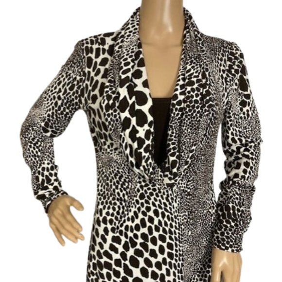 Joseph Ribkoff Animal Print Cowl Neck Tunic Top - Picture 2 of 8